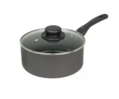 Buy Non Stick Milkpan Saucepan With Glass Lid Vegetable Frying Soup Boiling Deep Pot • 9.95£