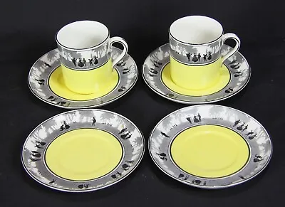Buy 2 Art Deco Bone China Demitasse Coffee Cans & 4 Saucers Made By Foley China • 4.95£