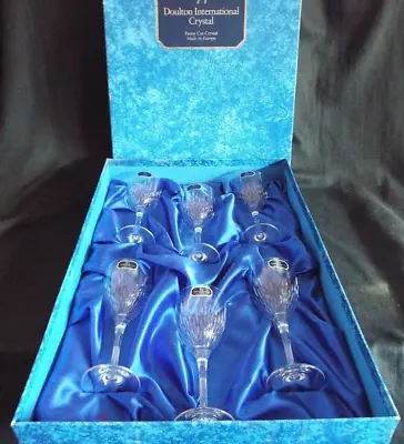 Buy Box Set Of Six Cut Crystal Doulton International Eclipse Sherry Glasses • 22.95£
