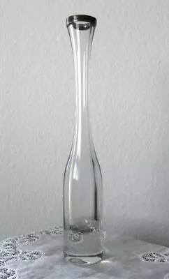Buy Old Vase - Lead Crystal - Transparent -  HB  - Frame 925 Silver - 33 Cm • 153.99£