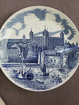 Buy Tower Of London Johnson Brothers   Blue/White China Plate 10  Hand Engraved  • 28.38£