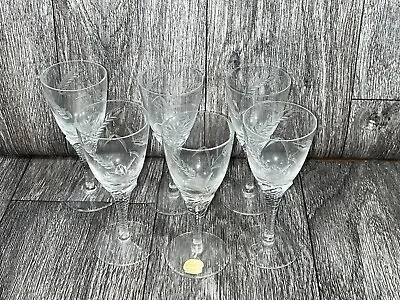 Buy Bohemia Glass Vintage Etched Sherry/Port Glasses Set Of 6 Very Good Condition • 19.99£
