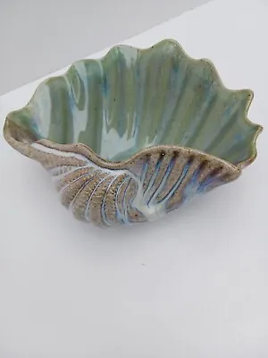 Buy Art Pottery Sea Shell Dish Bowl Decor Artist Signed Ocean Theme • 28.37£