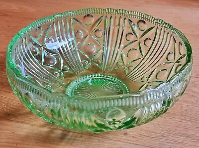 Buy Vintage Green Glass Trifle/fruit Bowl - 1920s? Large And Heavy! • 8£