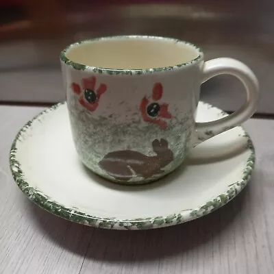 Buy Price Kensington Pottery Vintage Cup And Saucer Rabbit Design Cottage Ware  • 9.99£