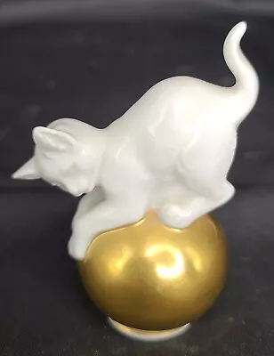 Buy Rosenthal Vintage Franz Nagy White Cat On Gold Ball 5266 • 56.82£