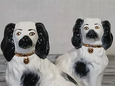 Buy Beswick Black And White Spaniel Mantle/Wally Dogs Figurines C1950  No. 1378-6 • 59.99£