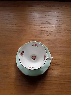 Buy Royal Albert Green Polka Rose Tea Cup & Saucer - 1st New Quality • 17.99£