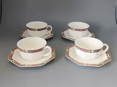 Buy Villeroy & Boch Heinrich Cheyenne Germany Bone China Cups And Saucers Set Of 4 • 8.99£