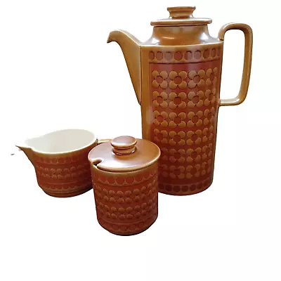 Buy Hornsea Saffron Pottery Coffee Pot- Milk Jug And Lidded Sugar Bow Set • 14.99£