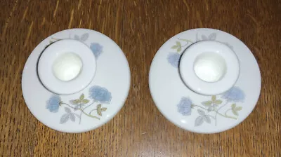 Buy 2 Wedgewood Bone China Candle Stick Holders Ice Rose - Excellent Condition • 9£