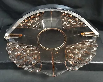 Buy French Art Deco Chrome And Pink Glass Large Serving Plate  Tray • 35£
