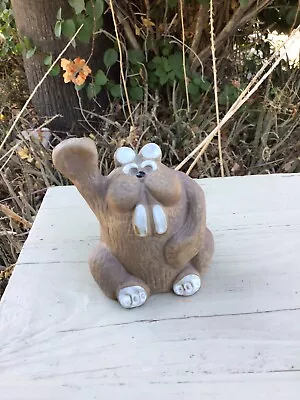 Buy Vintage Funky Pottery Figurine The Clay Menagerie 3 1/2  Igor The Beaver 1970's • 18.97£