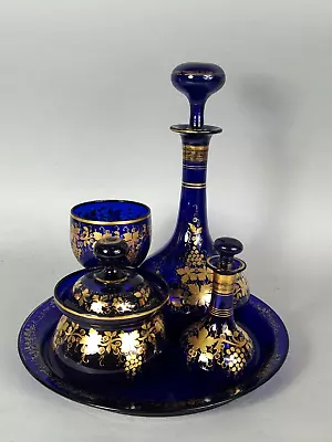 Buy Antique Service Of Dark Crystal And Gold Embellishment IN Gold,Full Baccarat? • 266.12£