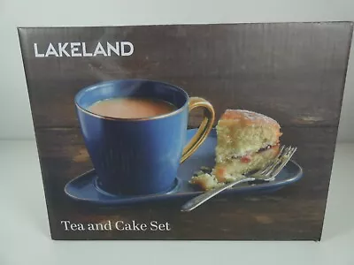 Buy New Lakeland Tea Cup With Unusual Saucer  Set In Blue Bone China • 15.29£