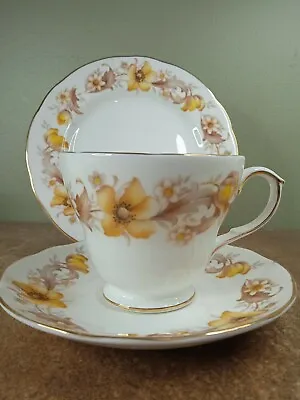 Buy Vintage, Duchess Bone China, Tea Cup, Saucer & Plate Trio, 'Golden Cascade' • 5.95£