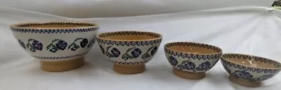 Buy 4 Nicholas Mosse Pottery PANSY Nesting Mixing Bowls Graduated 7-1/2  Down To 4  • 241.54£