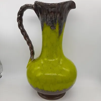 Buy Vintage  West German Jug Vase  By Jasba No902 72 28 ,Rare Lime Green Fat Lava • 45£