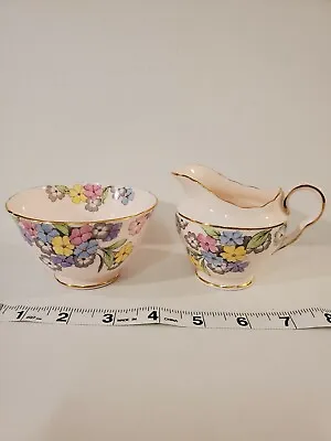Buy PLANT Tuscan China Pink Sugar Bowl & Creamer Pattern #6457 H, Made In England • 28.45£