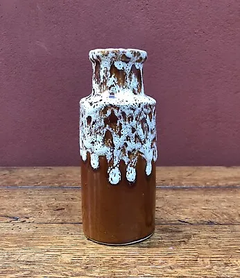 Buy Vintage Honeycomb Drip Glaze Pottery Vase Brown 8 Inches 60s 70s Retro Decor • 15£