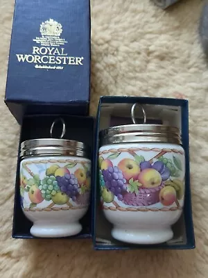 Buy 'Royal Worcester Boxed Pair  Egg Coddlers Fruit Basket Design , New • 65£