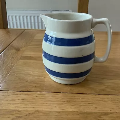 Buy Vintage Blue And White Striped Staffordshire Pottery Jug Chef Ware Kitchenalia • 9.99£
