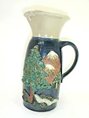 Buy Pottery Pitcher, Studio Piece, 3D, Relief, Mountains, Woodland  Signed Romanick • 24.07£