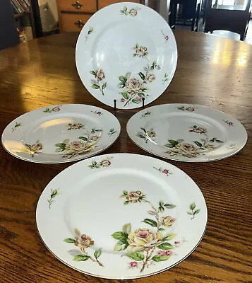 Buy Lynmore Fine China Golden Rose Dinner Plate 10 1/4 Inch Excellent - Lot Of 4 • 27.37£