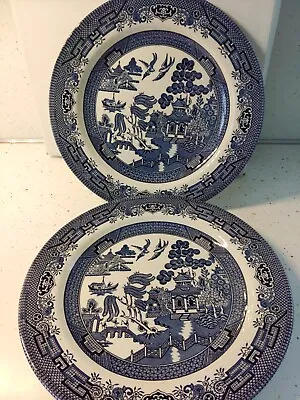Buy Vintage Lot Churchill China Dinner Ware England Blue Willow 10 Plates • 37.89£