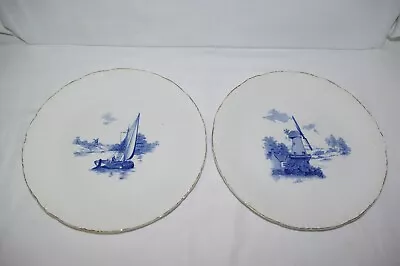 Buy Vintage Pair Of Ridgway Royal Semi Porcelain Plates With Norfolk Windmill Scenes • 25£