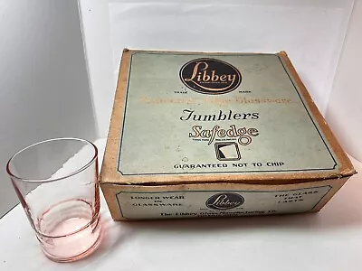 Buy Vintage NOS Set Of 6 Libbey PINK Glass Tumblers Safedge Protected Edge Glassware • 45.54£