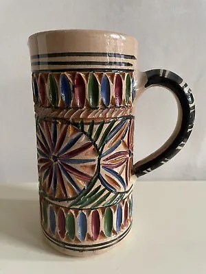 Buy Moroccan Hand Painted Ceramic Pottery Jug Water Pitcher Colourful Glaze • 12£