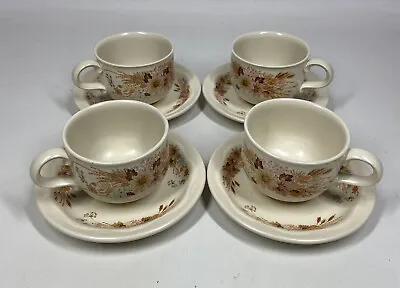 Buy 4 X Poole Pottery ‘Summer Glory’ Small Tea Cups With Matching Saucers • 12.99£