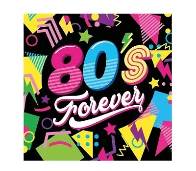 Buy 80s Forever Paper Napkins Retro 1980s Disposable Party Tableware PK 12 New • 4.99£