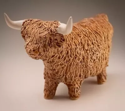 Buy Castle Wynd Studio Pottery Hand Crafted Spaghetti Highland Cow Ornament Figurine • 33.60£