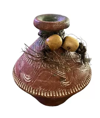 Buy Vtg Stoneware Art Pottery Incense Holder Bud Vase Weed Pot Southwest  5” Tribal • 17.25£