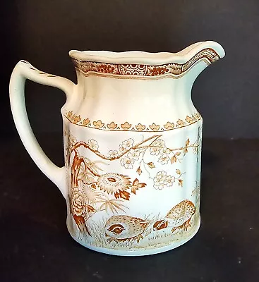Buy Antique Furnival's England Brown Quail Stoneware Pitcher 1913 No. 684771 • 38.41£