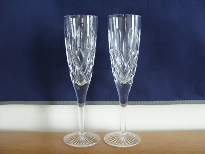 Buy Pair Of Stuart Crystal  Tewkesbury  Champagne Flutes 21cm (8.1/4 ) Tall  Signed • 35£