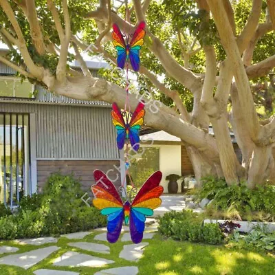 Buy Butterfly Suncatcher Rainbow Hanging Butterflies Stained Glass Window Decoration • 17.95£