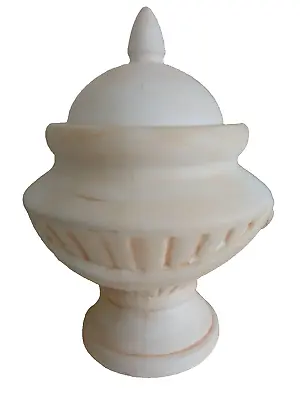 Buy Fluted With Drape Cream Unglazed Lidded Urn Roman Style Lovely In Any Room. • 5£