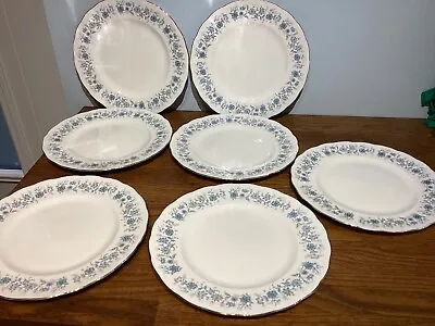 Buy Colclough Braganza Blue ( Blue Flower Pattern ) Dinner Plates X 7 - Vg  • 34£
