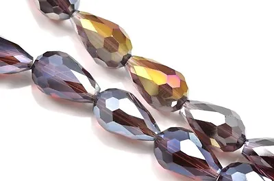 Buy Glass Crystal Faceted Teardrop Briolette Beads For Jewellery Making Craft • 4.10£