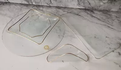 Buy Vintage Chance Glass Swirl Design Serving Plate Set -Cake Stand - Napkin Holder  • 39.99£
