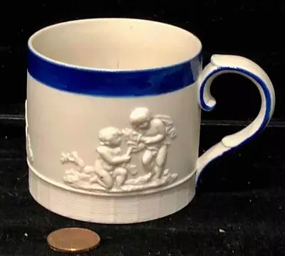 Buy Antique Castleford Type Pottery Child's Mug, Embossed Cherub Design, C. 1825 • 23.97£