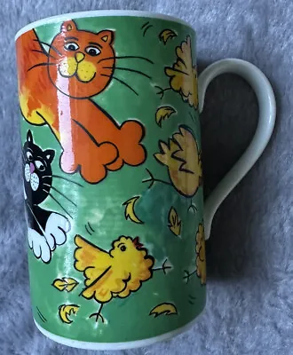 Buy Dunoon Crazy Cats Green Stoneware Mug Made In Scotland By Jane Brookshaw In VGC • 7.99£
