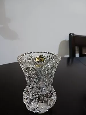 Buy Vintage 24 Lead Cut Crystal Flower Vase  Bud Vase 6.5 Weighted Zojecor Yugoslavi • 18.53£