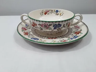 Buy Copeland Spode England  Chinese Rose  Cream Boullion Cup Bowl W/Underplate • 28.84£