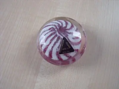 Buy Vintage Phoenician Glass Maltese Paperweight, Pink/ White Spiral • 4£