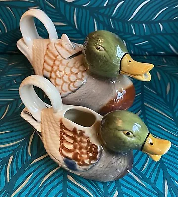 Buy Fab Pair Of Wood Potters Of Burslem Hand Painted Duck Teapot & Matching Milk Jug • 9.99£
