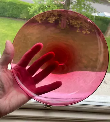 Buy Vintage   Cranberry  Glass   Plate ~ In Beautiful Undamaged Condition. • 19.99£